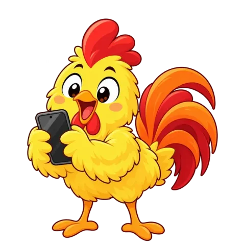 Chick shaking the phone