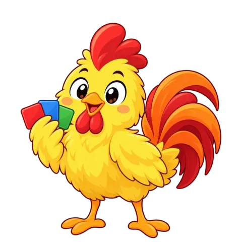 Chick on the color tiles mission